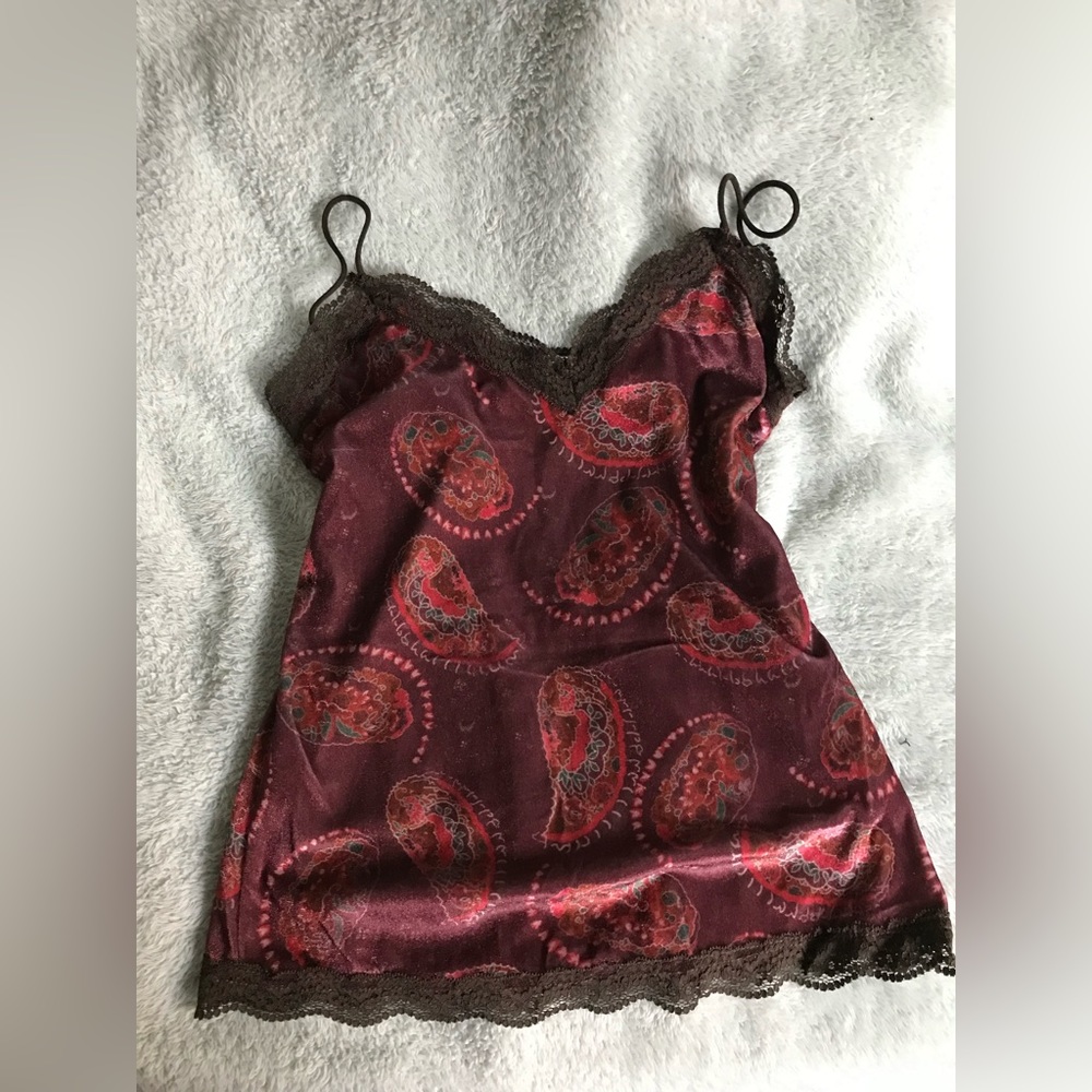 Laced Velvet Tank Top